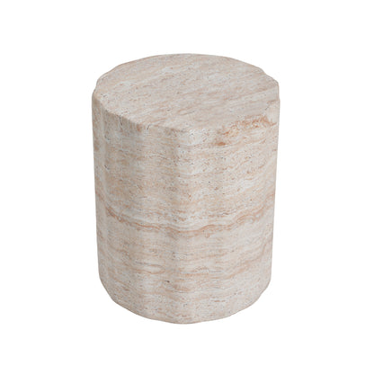 Ivywell Outdoor/Indoor Lightweight Concrete Side Table,Travertine Finish