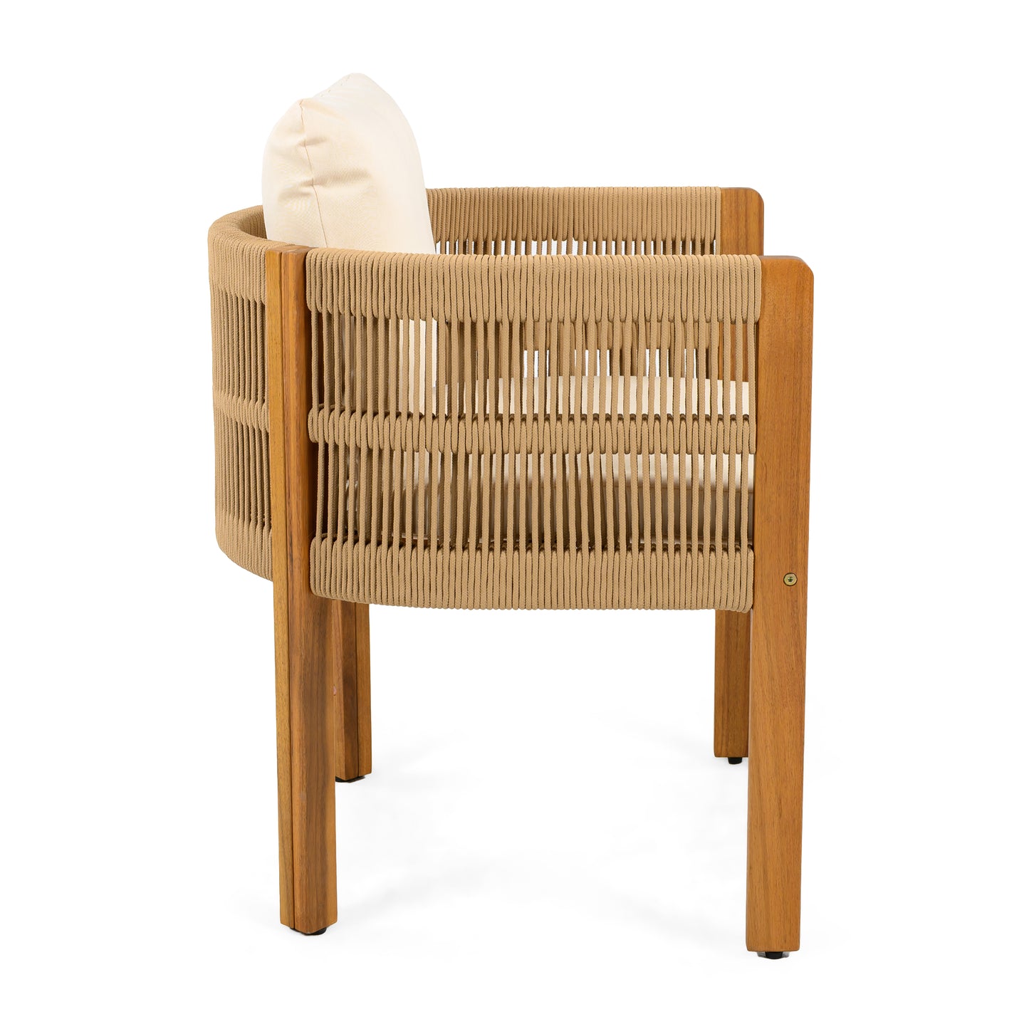 Sylvia Outdoor Dining Set with Acacia Wood Table and 4 Chairs,Waterproof Cushions