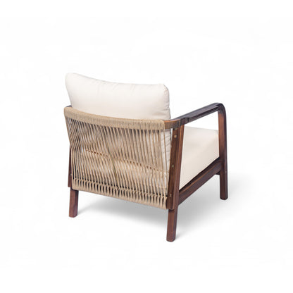 Lumozorette 28" Outdoor Lounge Chair with Backrest,Cushions and Curved Armrests