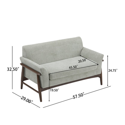 Aeionius Modern Indoor Boucle Loveseat with Flared Arms, Upholstered Fabric Sofa