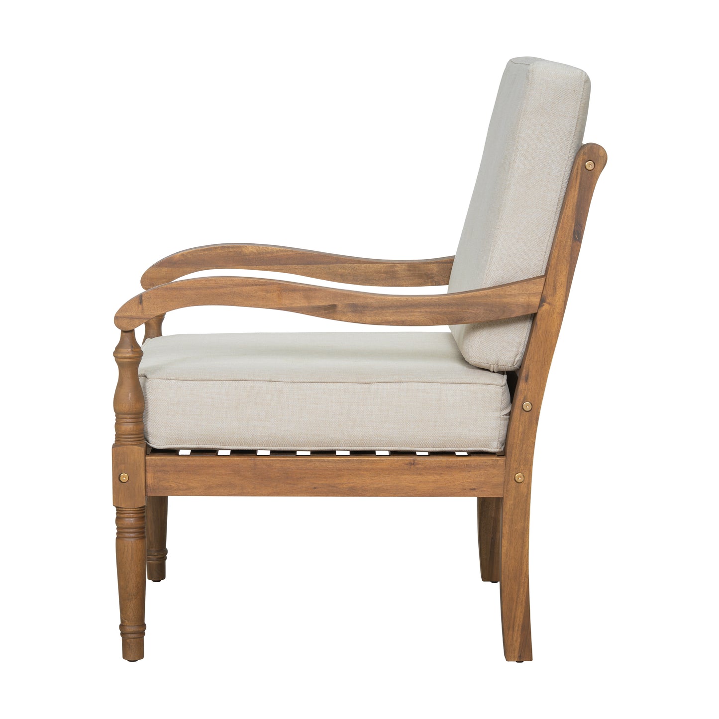 Selyric Acacia Luxe Outdoor Patio Chair with Cushions,Wooden Club Chairs,Set of 2