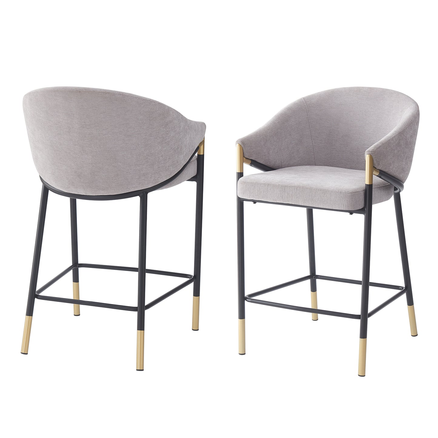 Zayana 26" Seat Height, Modern Bar Stool with Curved Armrests,Set of 2