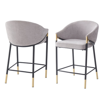 Zayana 26" Seat Height, Modern Bar Stool with Curved Armrests,Set of 2
