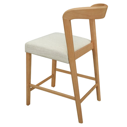 Cavovasir Solid Rubber Wood Counter Stools,Set of 2