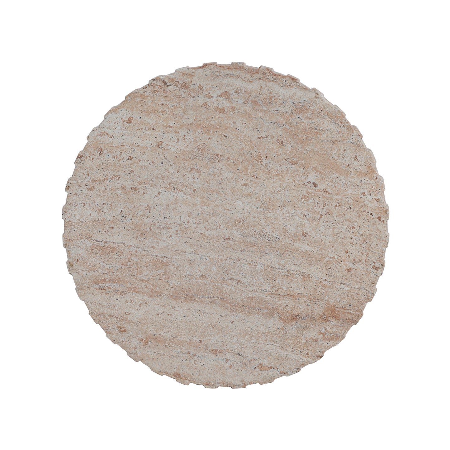 Chateau Outdoor Lightweight Concrete Side Table,Travertine Finish