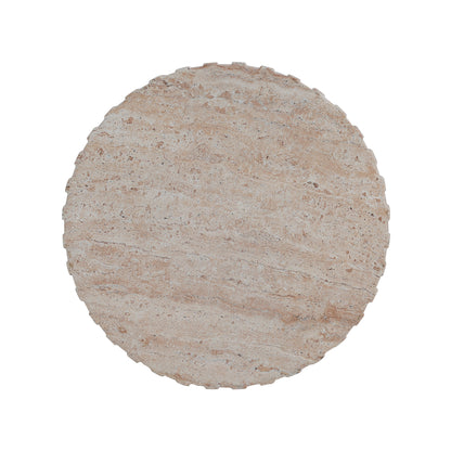 Chateau Outdoor Lightweight Concrete Side Table,Travertine Finish