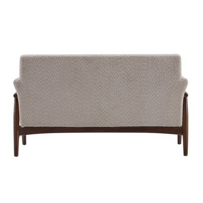 Aeionius Modern Indoor Boucle Loveseat with Flared Arms, Upholstered Fabric Sofa