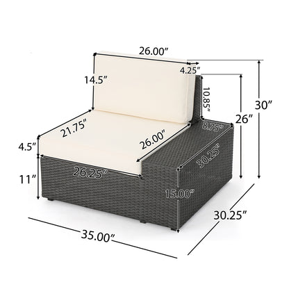 Reddington 7pc Outdoor Grey Wicker Sofa Set w/ Cushions