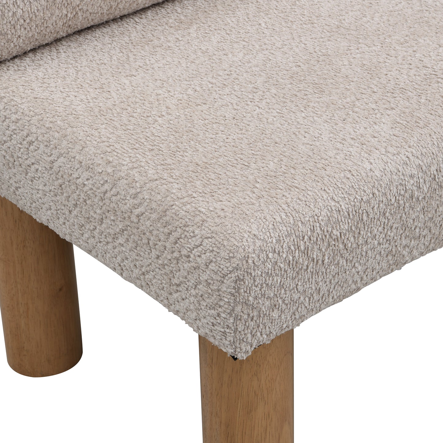 Aetherin Upholstered Dining Bench, Boucle Ottoman for Dining Room, Bedroom, Living Room