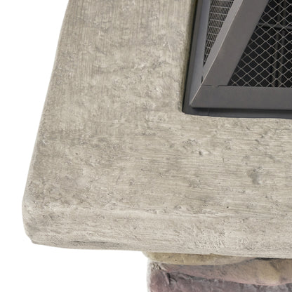 Tundra Square Natural Stone Finish Fire Pit