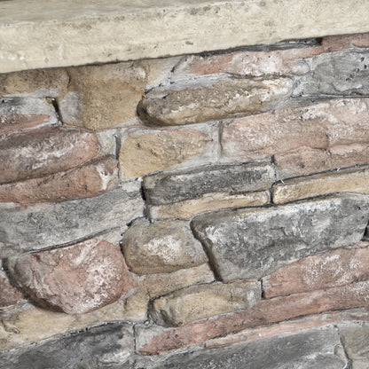 Tundra Square Natural Stone Finish Fire Pit