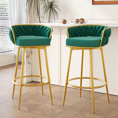 Flufy Modern Swivel Counter Height Bar Stools Barstool,Set of 2