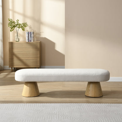 Hrafnol 64"L  Dining Bench for Dining Room, Upholstered Bedroom End of Bed Entryway Bench