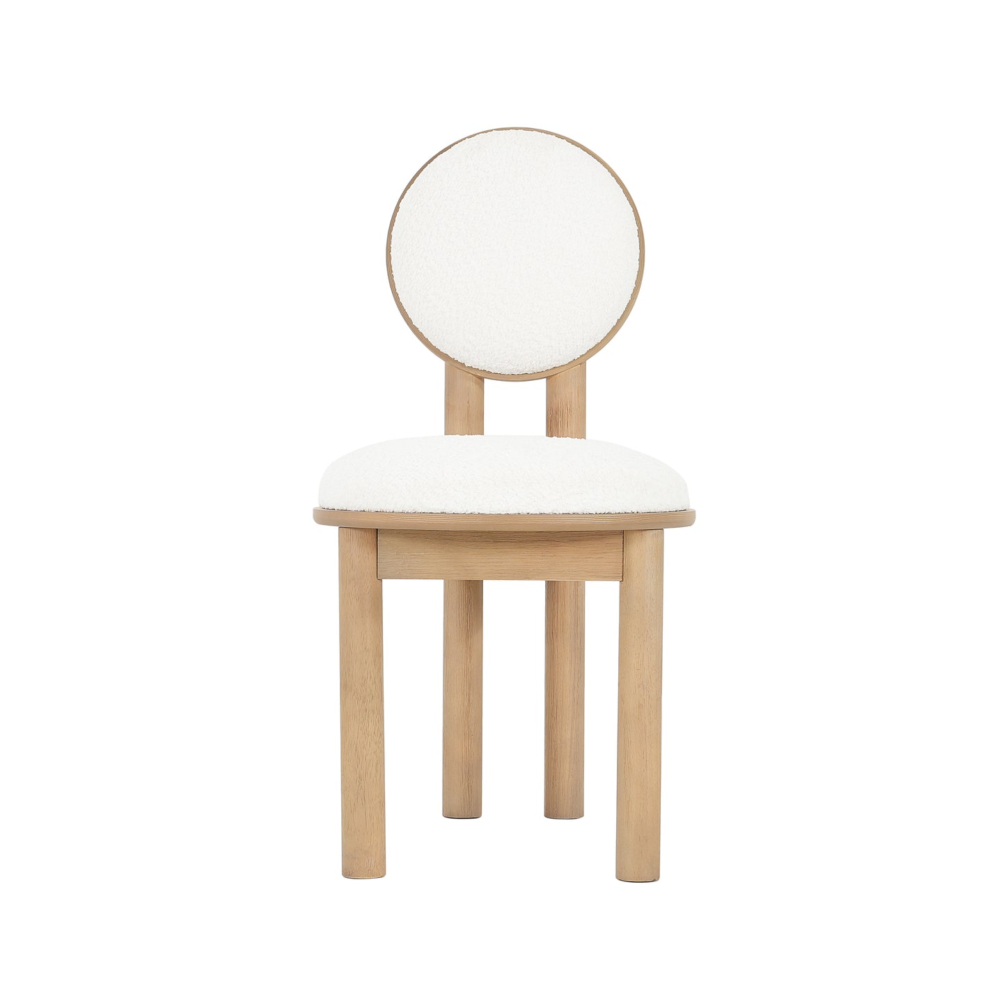Ardene Polyester Beige Fabric Dining Chair with wooden frame (Set of 2)