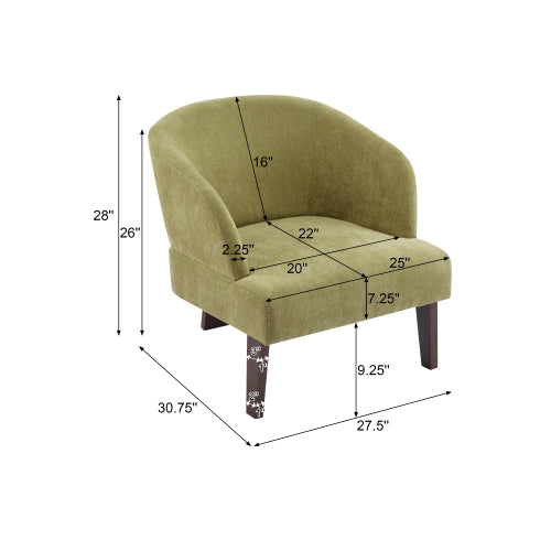 ‌Mossly Modern Accent Chair with Round Back & Wooden Legs - Mid-Century Inspired Lounge Chair for Living Room, Bedroom