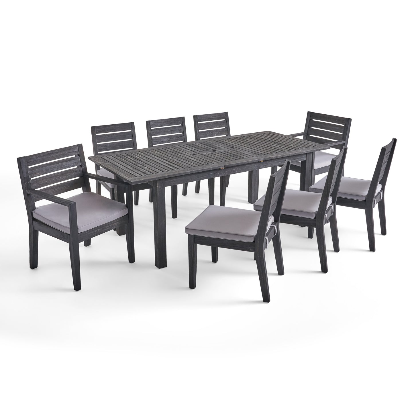 Maddox Outdoor 6-Seater Acacia Wood Expandable Dining Set