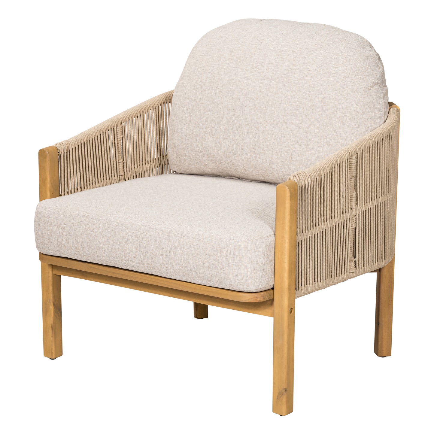 Ylaenor Outdoor Wood Club Chair, with Cushion