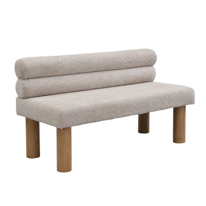 Aetherin Upholstered Dining Bench, Boucle Ottoman for Dining Room, Bedroom, Living Room