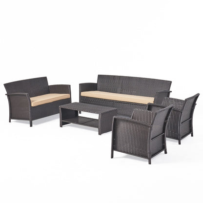 Lucia Outdoor 7 Seater Wicker Chat Set
