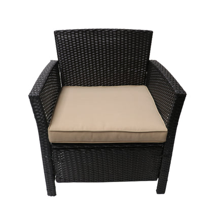 Mason Outdoor 4 Seater Wicker Chat Set with Fire Pit