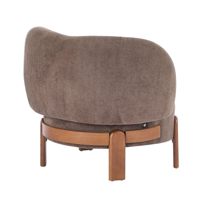 Demidorium Cozy Upholstery Solid Wood Wingback Armchair