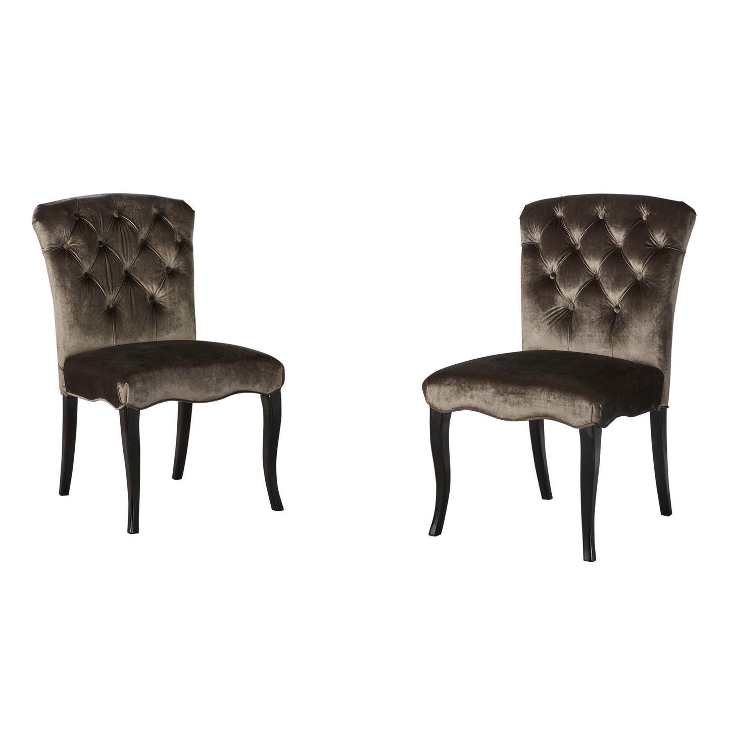 Hallie Traditional Tufted Armless Dining Chairs (Set of 2)