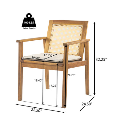 Lioriel Outdoor Patio Dining Chairs with Beige Cushions