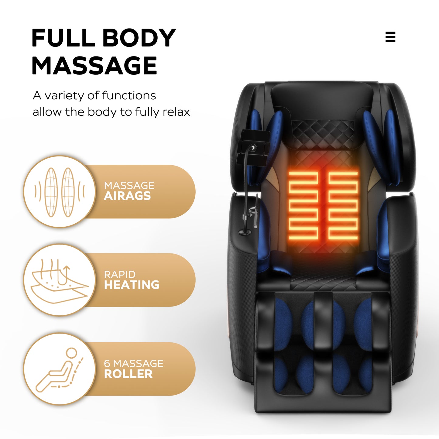 New Advanced Zero Gravity Full Body Massage Chair with Air Pressure Massage