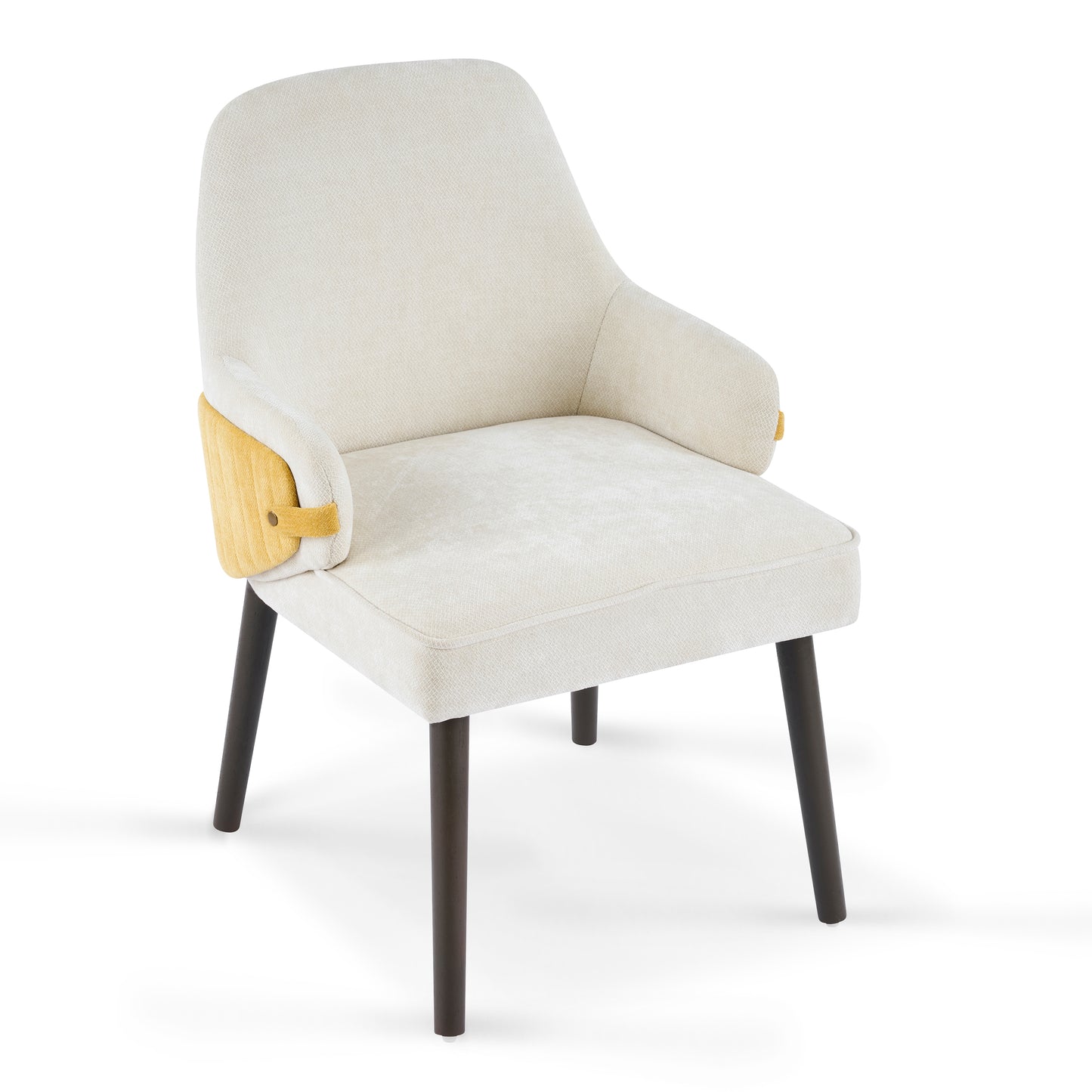 Marlow Indoor Dining Chair Set of 2, Two-Tone Fabric Armchairs with Sturdy Frame, Modern Accent Chairs for Dining Room & Living Area, 300lbs Capacity