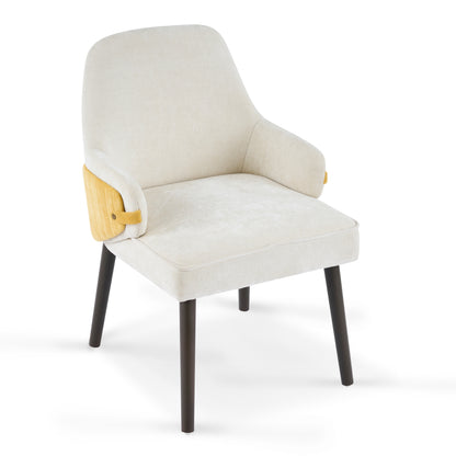 Marlow Indoor Dining Chair Set of 2, Two-Tone Fabric Armchairs with Sturdy Frame, Modern Accent Chairs for Dining Room & Living Area, 300lbs Capacity