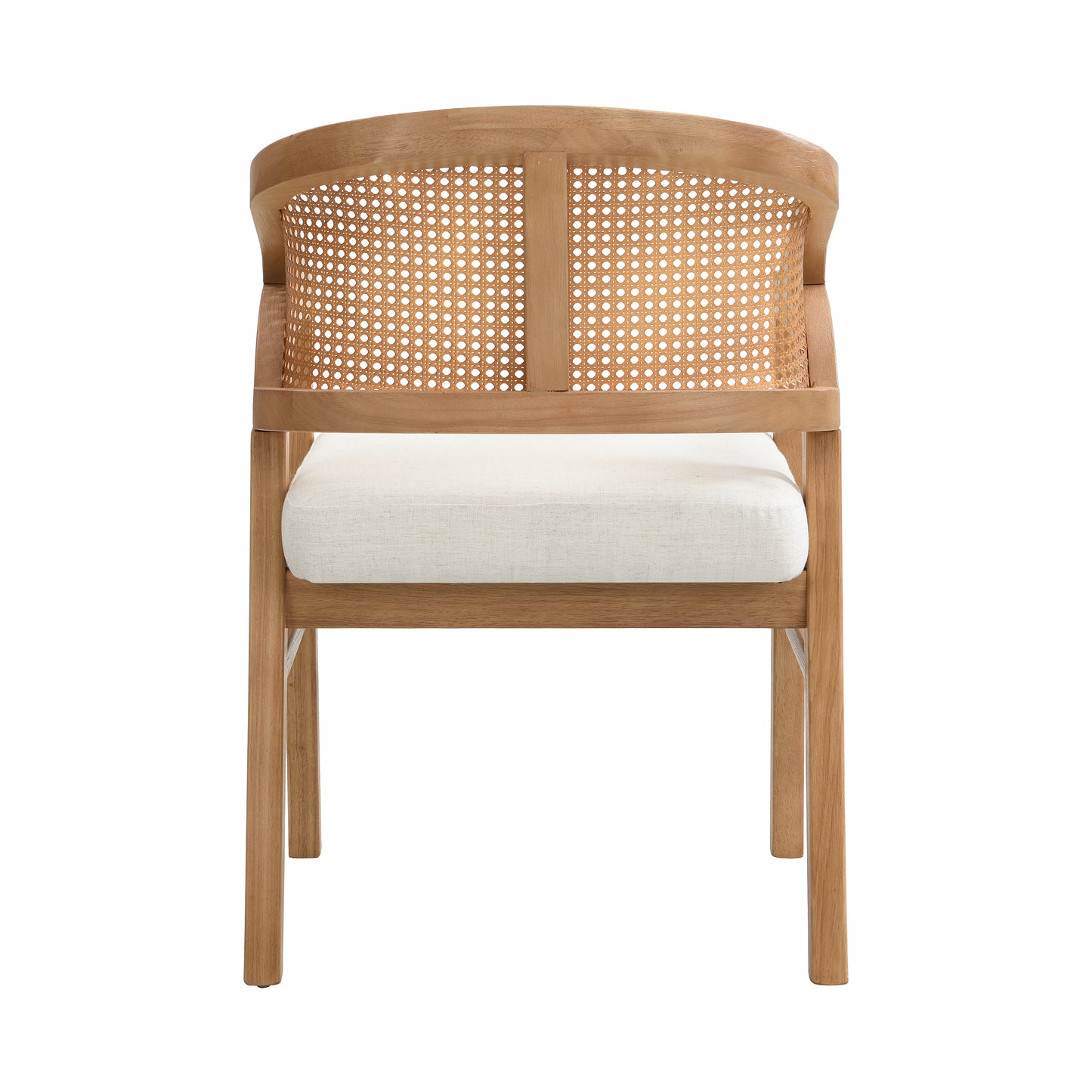 Malaneta Wooden Frame Dining Chair with rattan back,set of 2