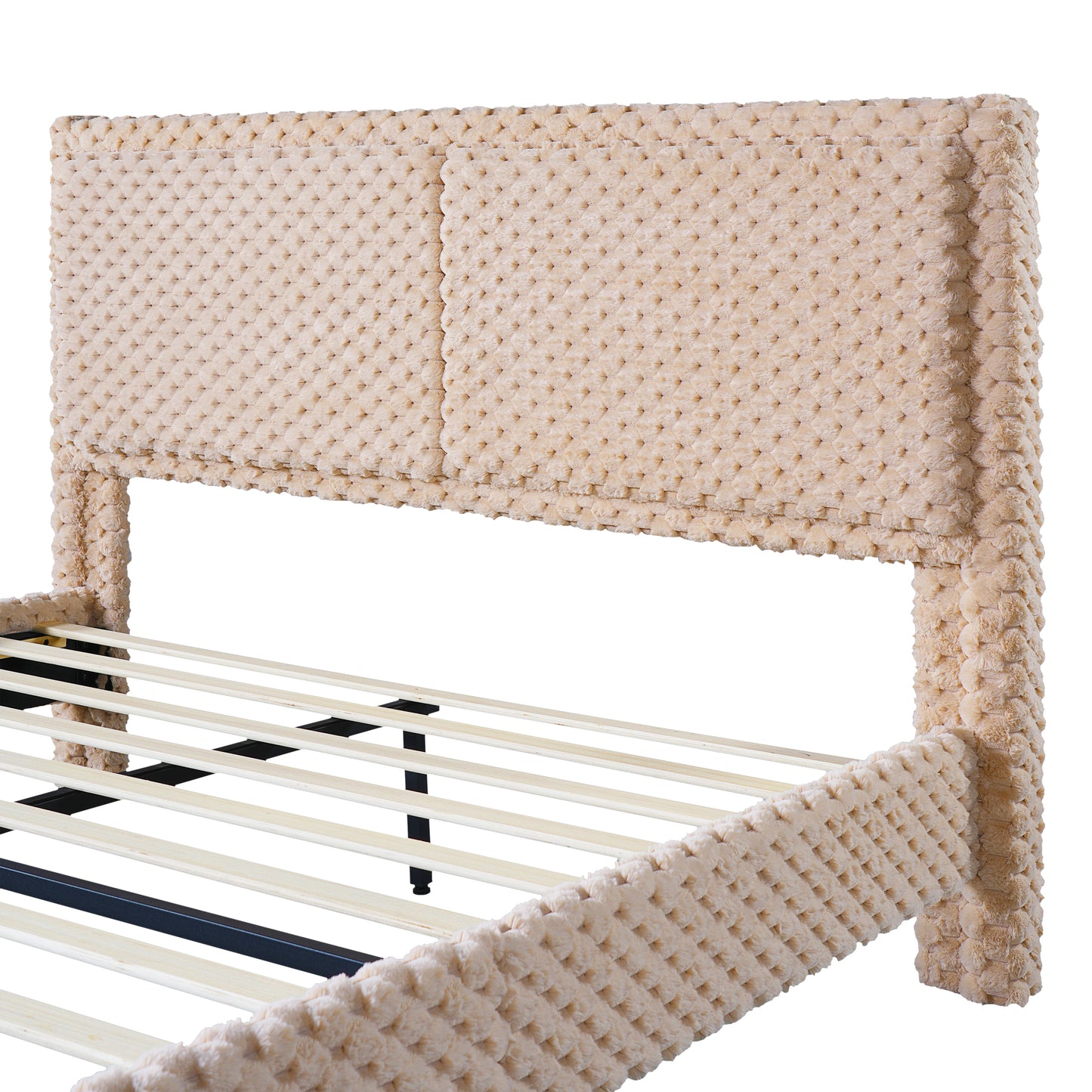 Fessil Simple Modern Plush Soft Bed Comfortable Backrest Bedroom Bed