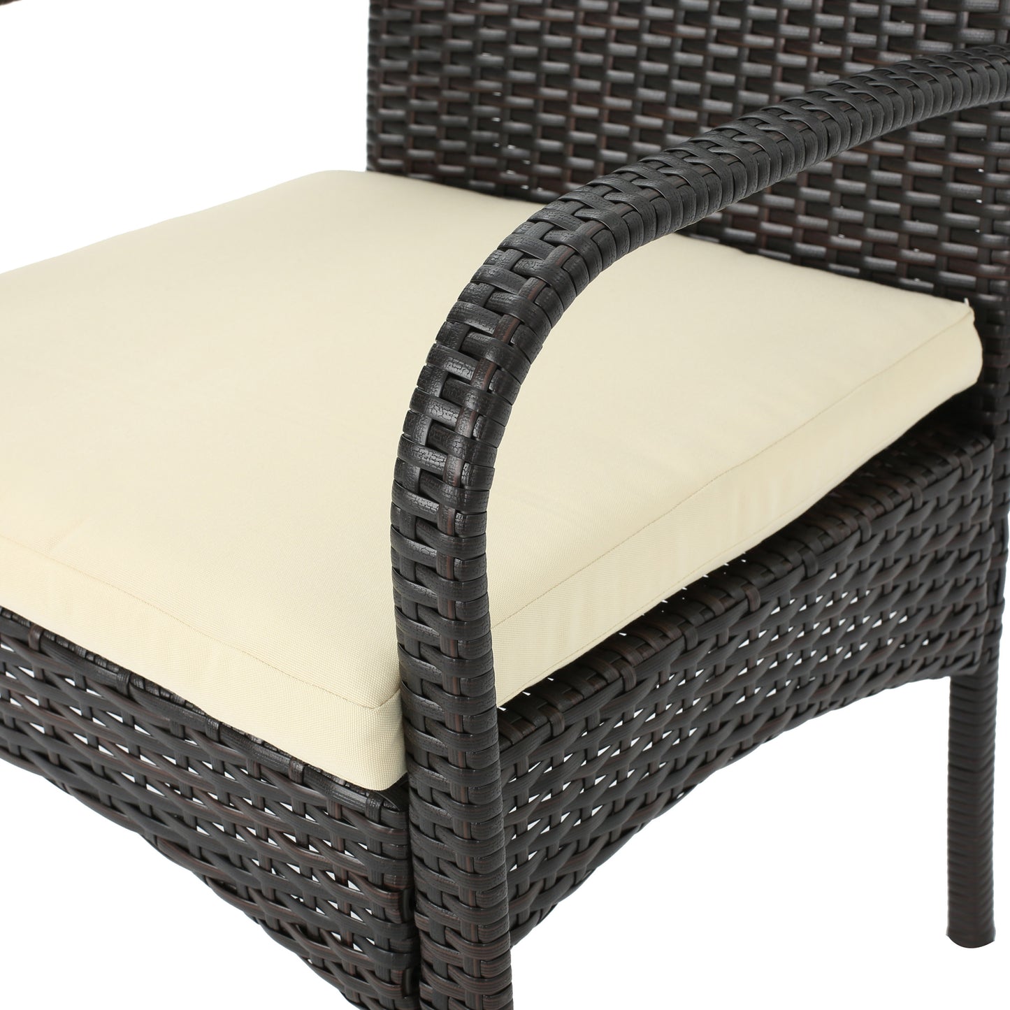 Carmela Outdoor Multibrown PE Wicker Dining Chairs (Set of 2)