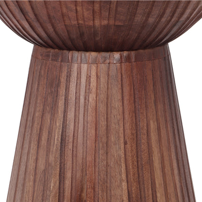 Elowen Round Pedestal Mango Wood Side End Table