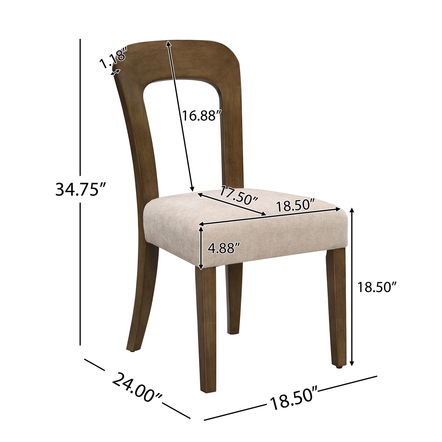 Miost Upholstered Kitchen Dining Chairs,Set of 2