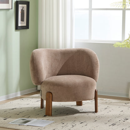 Demidorium Cozy Upholstery Solid Wood Wingback Armchair