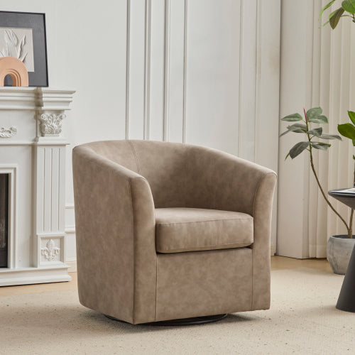 Jackson Orange Faux Leather Swivel Club Chair