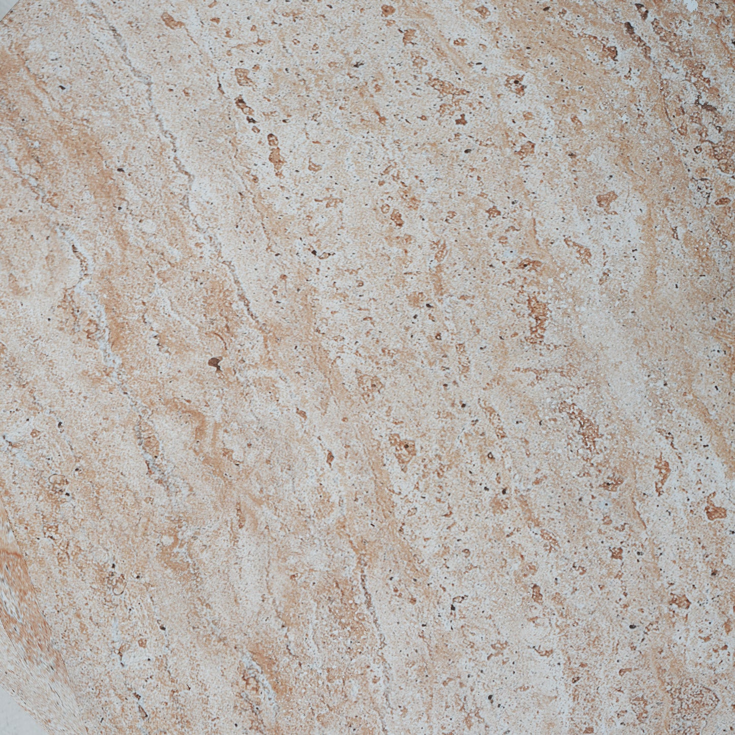 Chateau Outdoor Lightweight Concrete Side Table,Travertine Finish