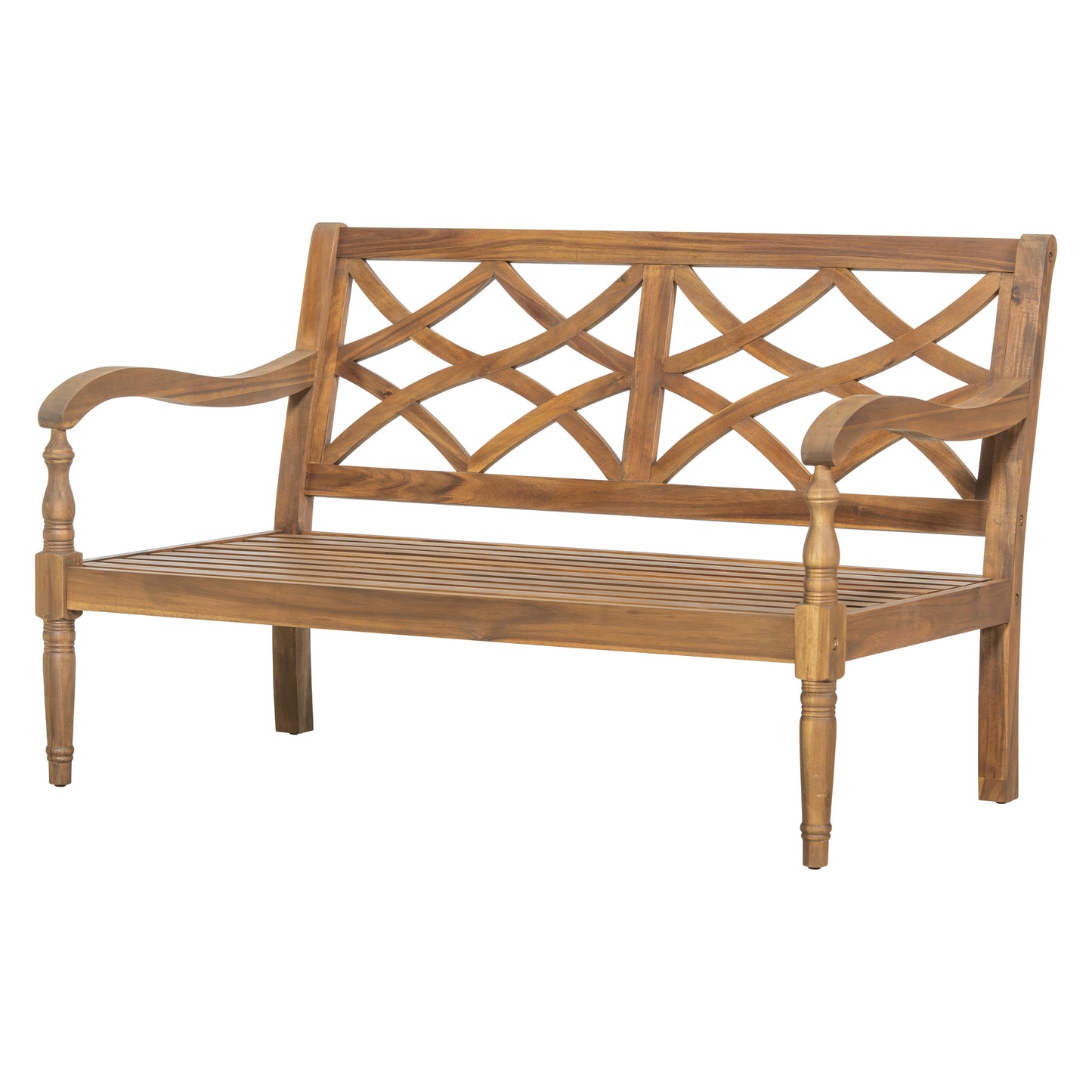 Selyric 2-Piece Outdoor Acacia Chat Set Contains 1 Loveseat and 1 Coffee Table