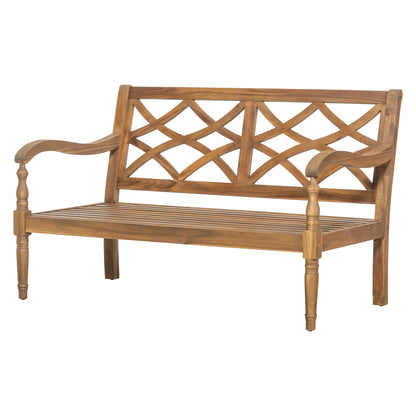 Selyric 2-Piece Outdoor Acacia Chat Set Contains 1 Loveseat and 1 Coffee Table