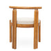 Covane Acacia Wood Armless Dining Chair, Teak Finish with Beige Cushion, Set of 2