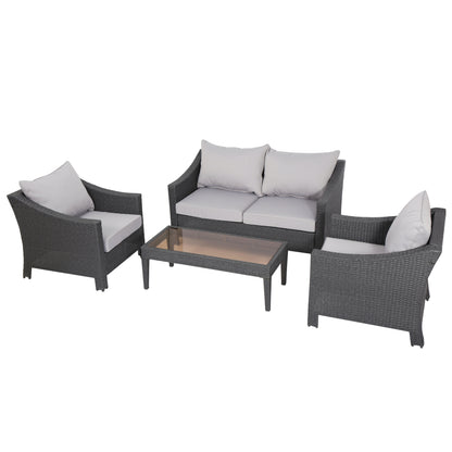 Caspian 4pc Outdoor Wicker Sofa Set