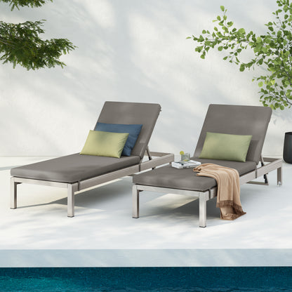 Cherie Modern Outdoor Adjustable Chaise Lounge with Cushion