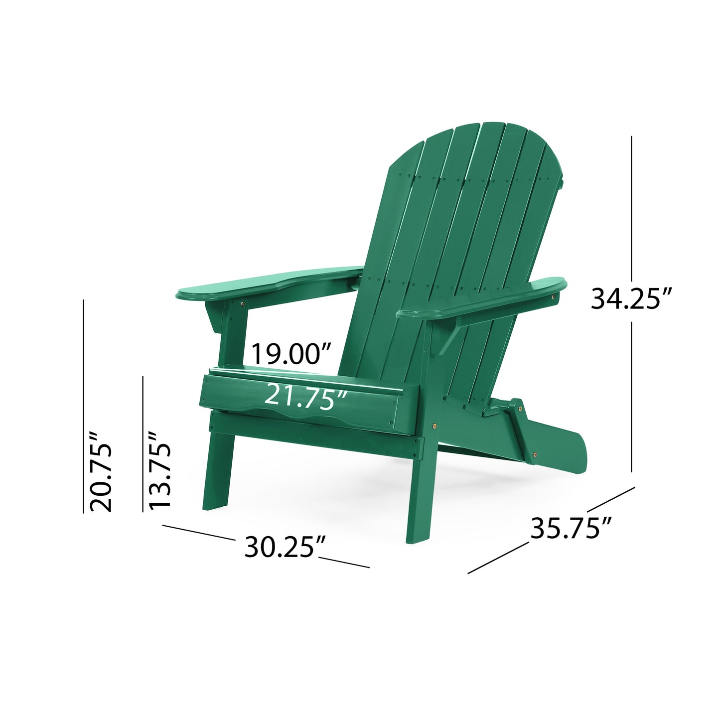 Cartagena Outdoor Acacia Wood Adirondack Chair