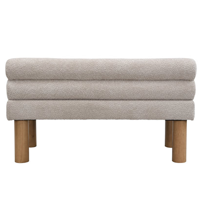 Aetherin Upholstered Dining Bench, Boucle Ottoman for Dining Room, Bedroom, Living Room