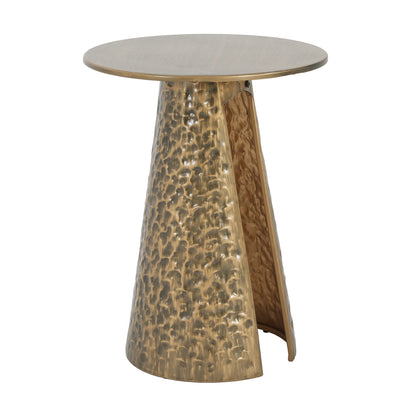 Meedom Indoor Accent Side Table Retro Metal Table with Hand-hammered Texture