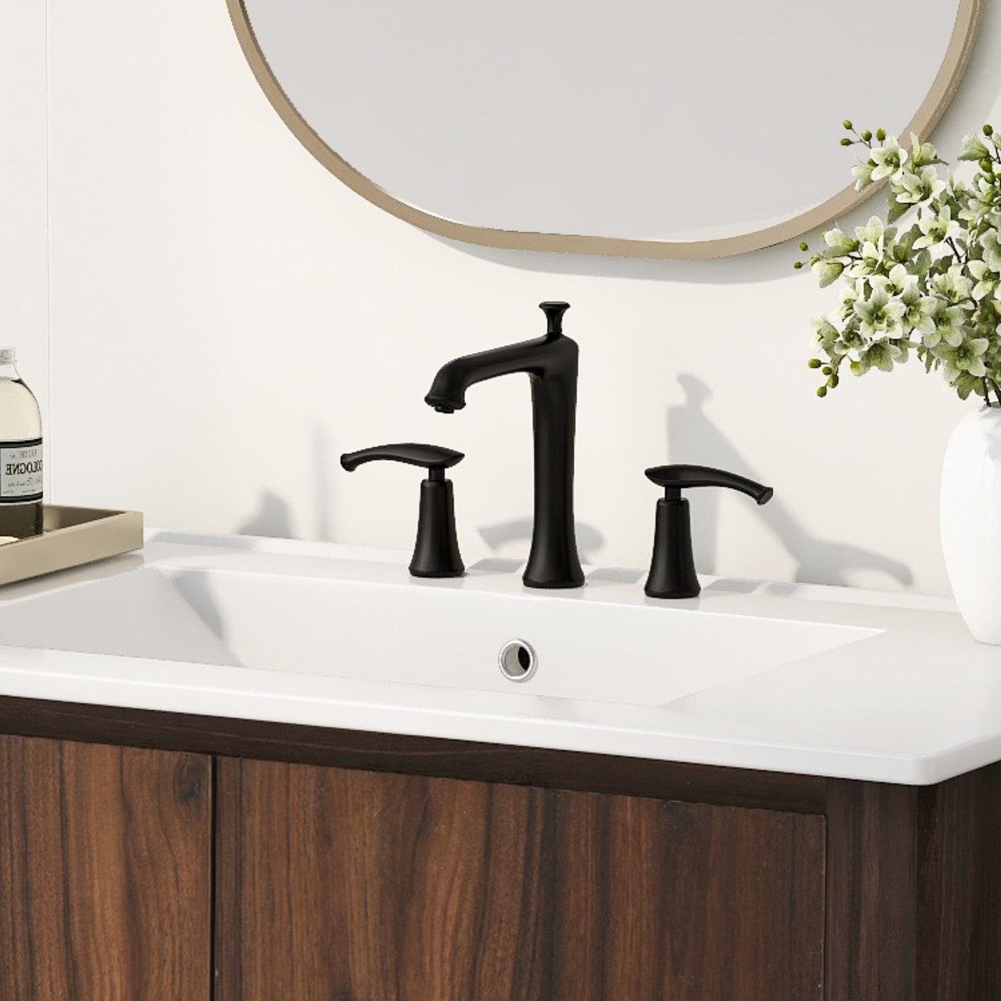 Caryaty Bathroom Cabinet Vanity with Rectangle Ceramic Sink