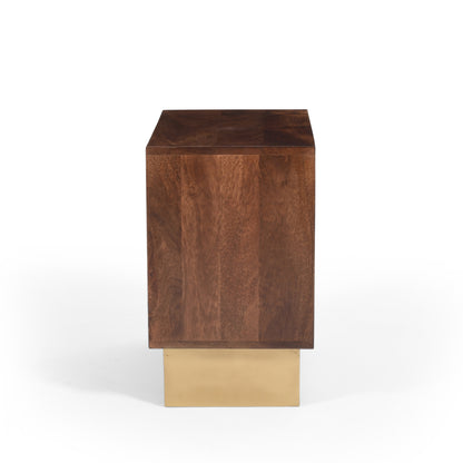 Pergolae Walnut Finish Nightstand with 1 drawer