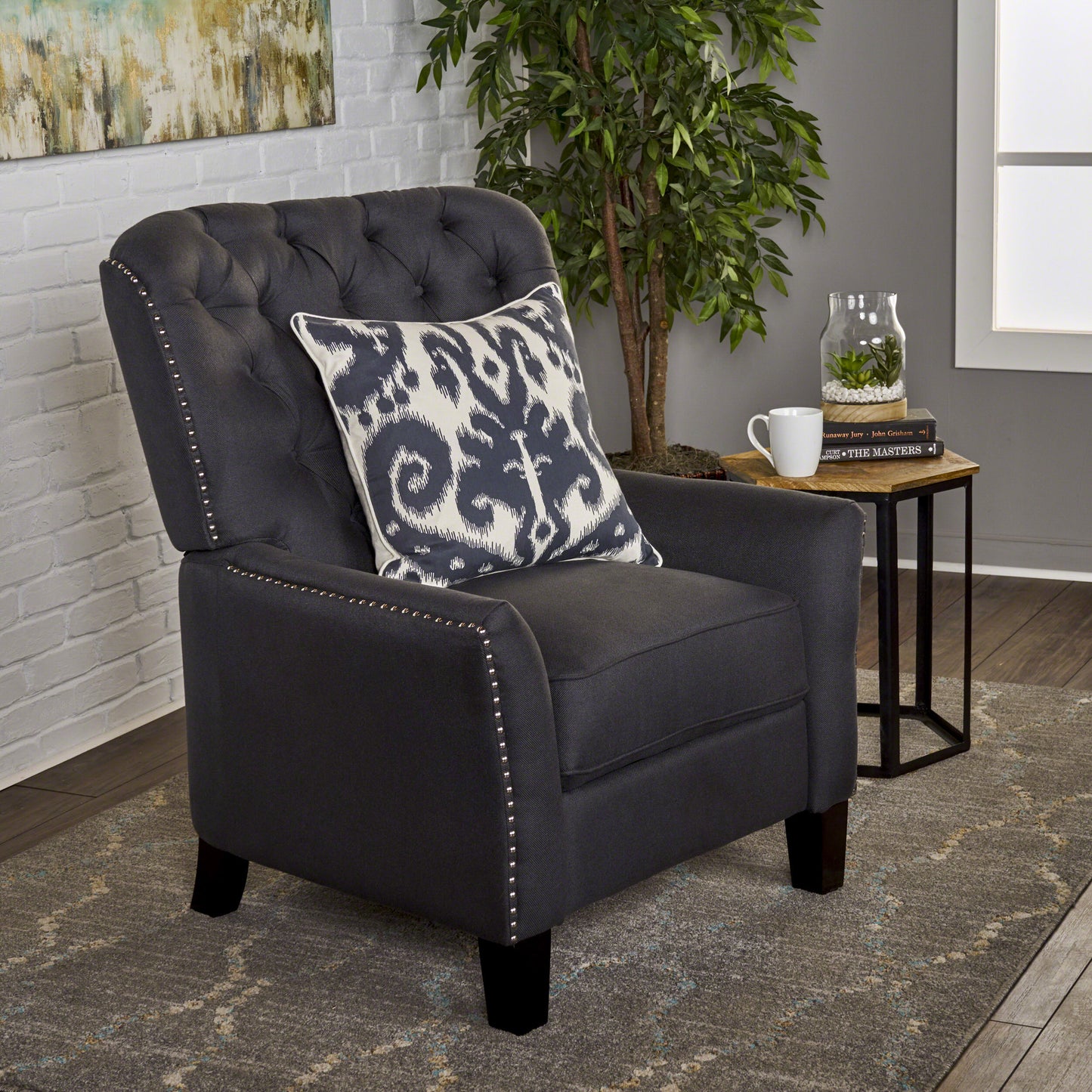 Finnion Modern Fabric Push Back Recliner