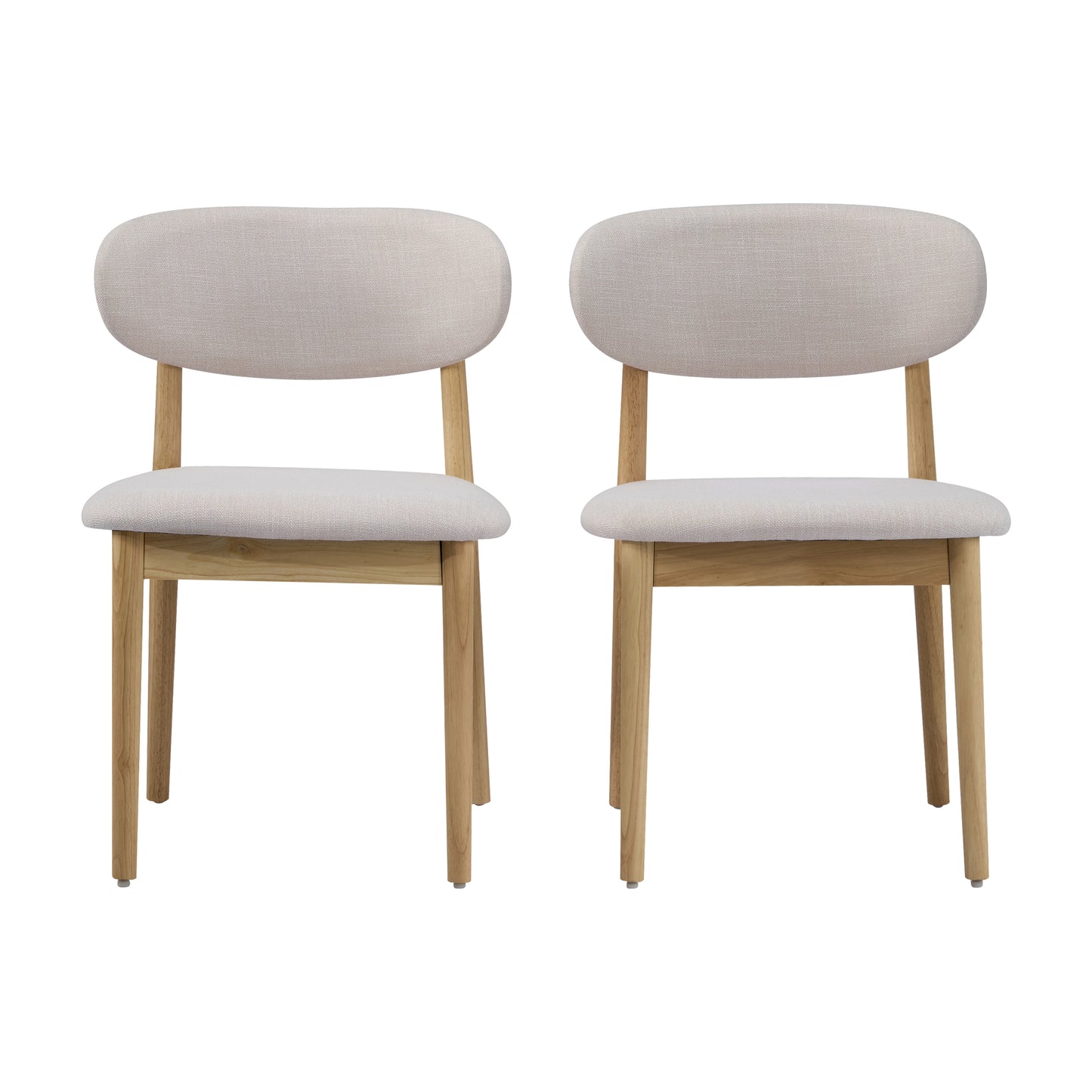 Lumene Contemporary Upholstered Side Chair with Soild Wood Legs and Curved Back (Set of 2)